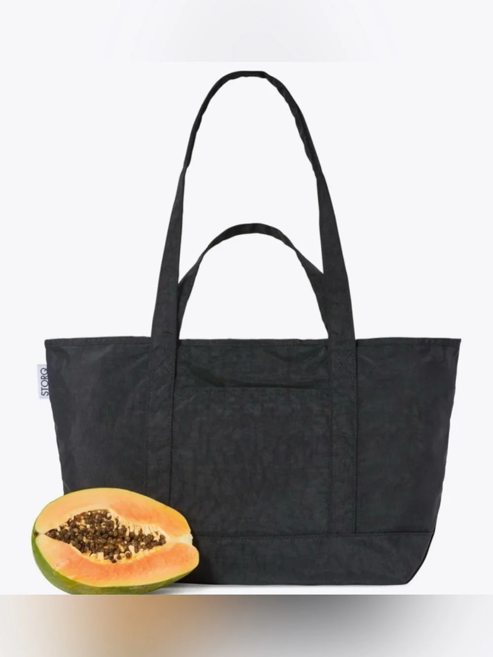 STORQ Black Nylon Diaper Bag Tote Shoulder Bag “Packable Park Carryall”